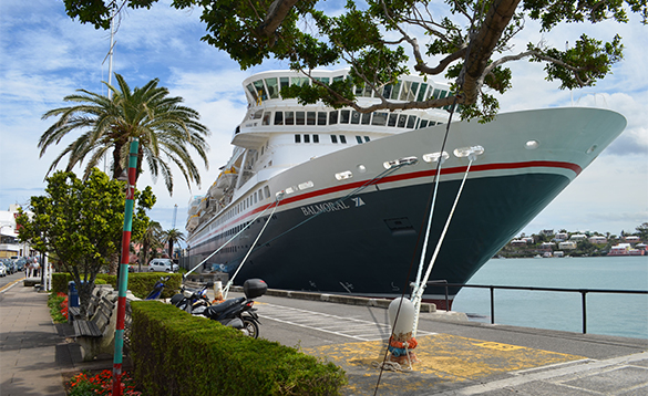 Fred Olsen cruise ship Balmoral moored in Hamilton, Bermuda/