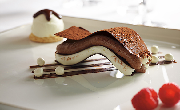 Chocolate dessert served on the Holland America cruise ships/
