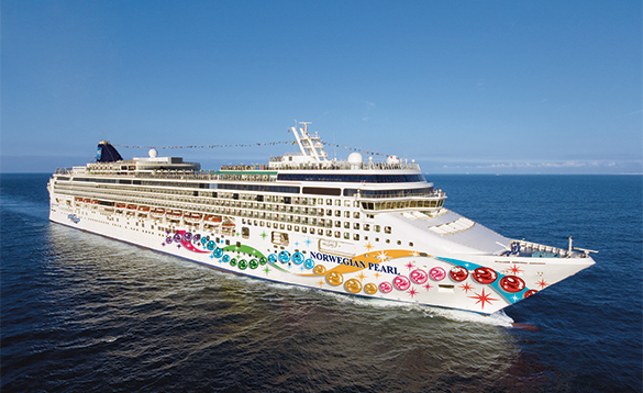 NCL cruise ship Norwegian Pearl at sea/