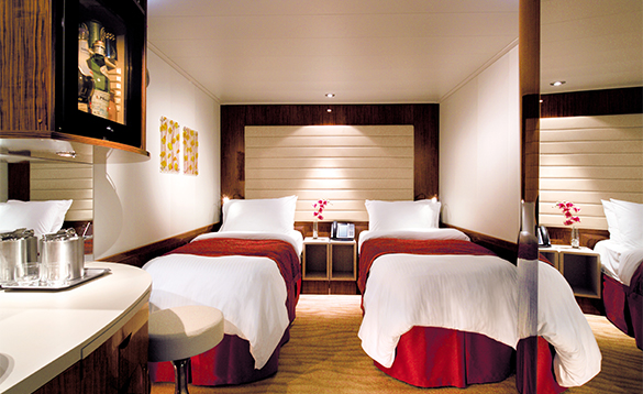 Inside stateroom cabin on a NCL cruise ship/